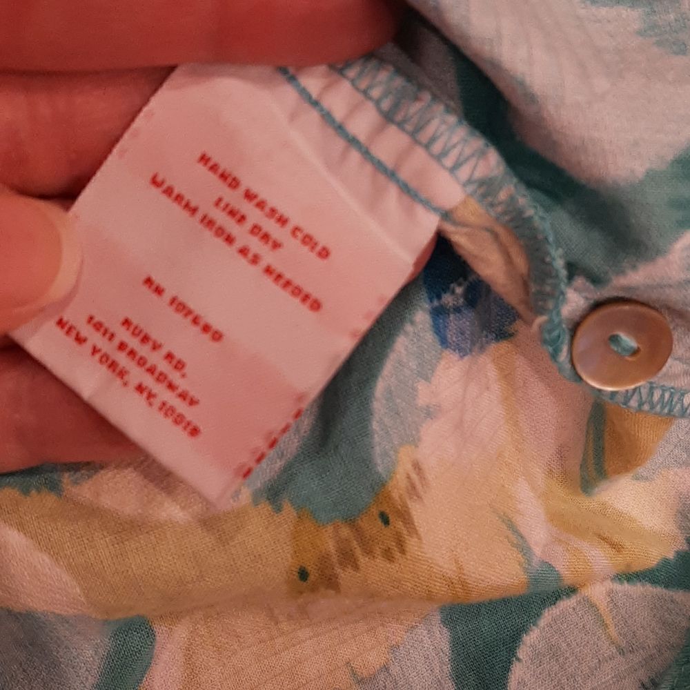 Ruby Rd. Blue and Yellow Cotton Button Down - Picture 7 of 7